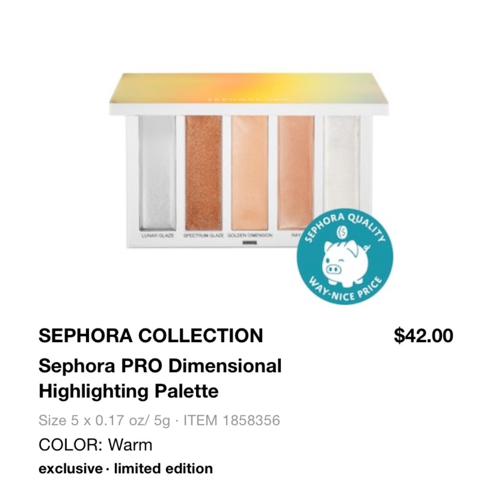 Sephora Pro- Dimensional highlighting Palette Warm